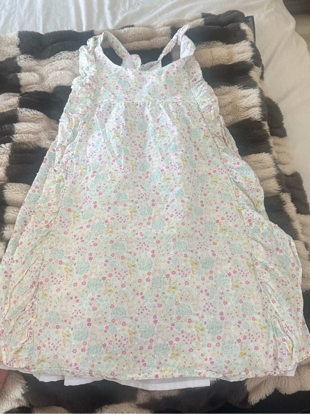 Shabby Chic kids' floral bunny pinafore sundress